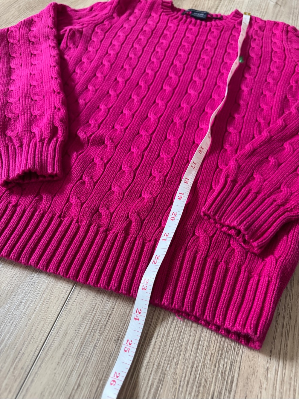 Ralph Lauren Women's Cable-Knit Crewneck Sweater - Fuchsia - Picture 4 of 5